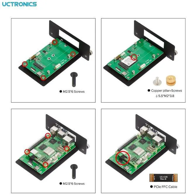 Alt view image 4 of 7 - WRIARICH PCIe to M.2 Adapter Key-M NVMe SSD PCIe Peripheral Board for Raspberry Pi 5, M.2 2230/2242/2280 SSD Compatible