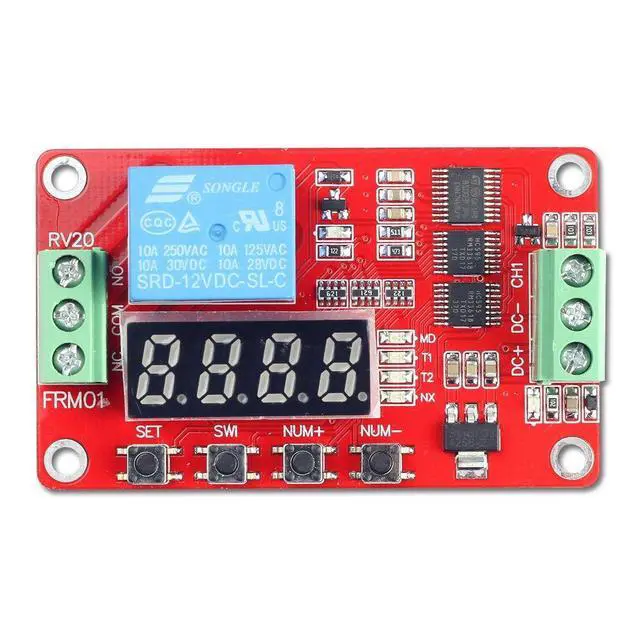 Alt view image 2 of 7 - WRIARICH DC 12V Programmable Multifunction Time Delay Relay Module, On Delay and Off Delay 0.1s to 270h Timer with Segment LEDs Display for Smart Home, Automatic Control