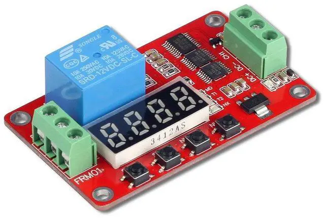 Main image of WRIARICH DC 12V Programmable Multifunction Time Delay Relay Module, On Delay and Off Delay 0.1s to 270h Timer with Segment LEDs Display for Smart Home, Automatic Control