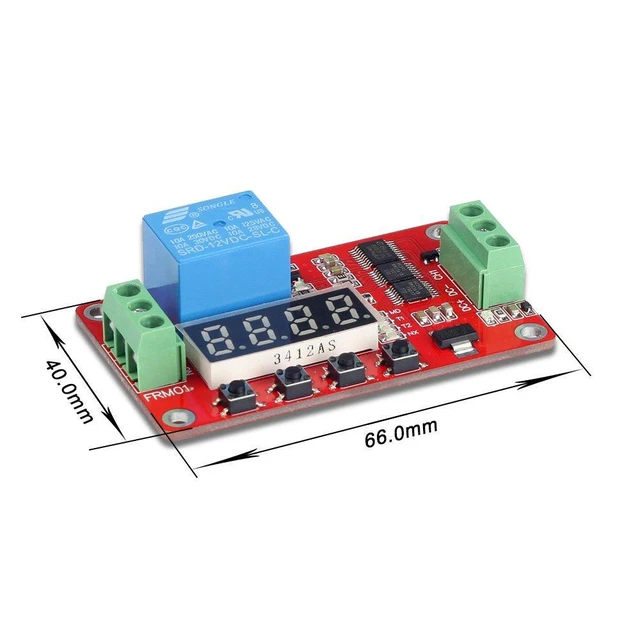 Alt view image 5 of 7 - WRIARICH DC 12V Programmable Multifunction Time Delay Relay Module, On Delay and Off Delay 0.1s to 270h Timer with Segment LEDs Display for Smart Home, Automatic Control