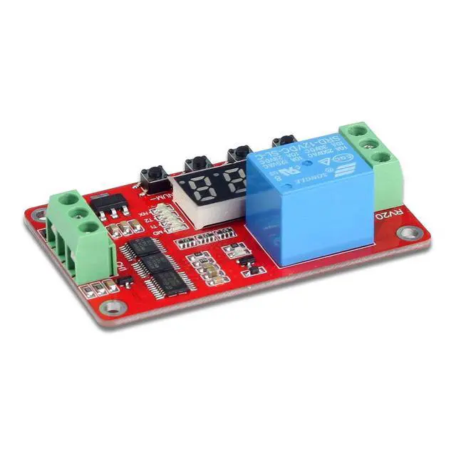 Alt view image 3 of 7 - WRIARICH DC 12V Programmable Multifunction Time Delay Relay Module, On Delay and Off Delay 0.1s to 270h Timer with Segment LEDs Display for Smart Home, Automatic Control
