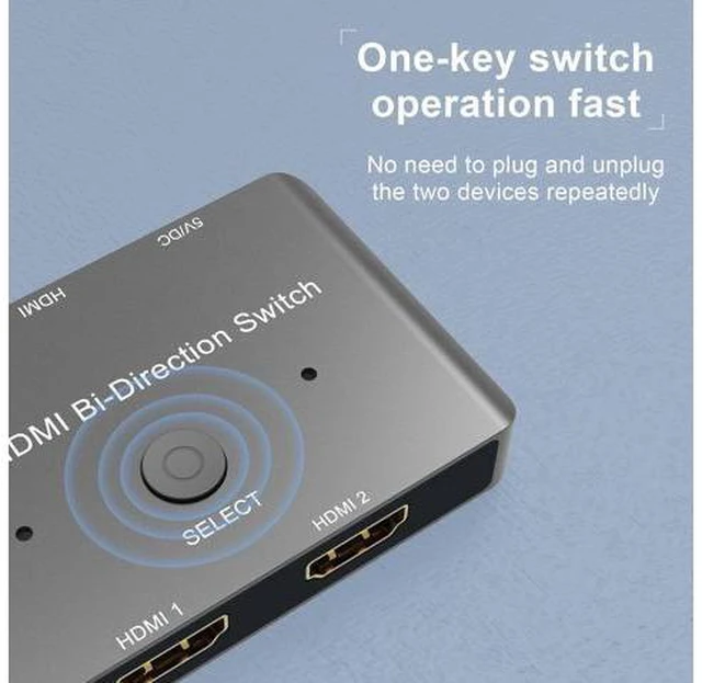 Alt view image 4 of 7 - WRIARICH 8K HDMI Switcher, 4K 120hz HDR Aluminum Bi-Directional Switch Splitter 2 in 1 Out or 1 in 2 Out, Support High Speed 48Gbps 8K@60Hz, for PS5, Xbox Series X , Apple TV, Samsung TV