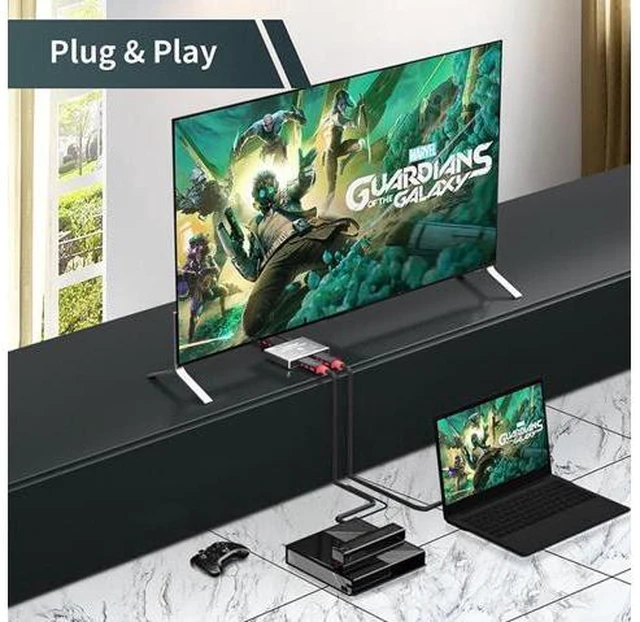 Alt view image 7 of 7 - WRIARICH 8K HDMI Switcher, 4K 120hz HDR Aluminum Bi-Directional Switch Splitter 2 in 1 Out or 1 in 2 Out, Support High Speed 48Gbps 8K@60Hz, for PS5, Xbox Series X , Apple TV, Samsung TV