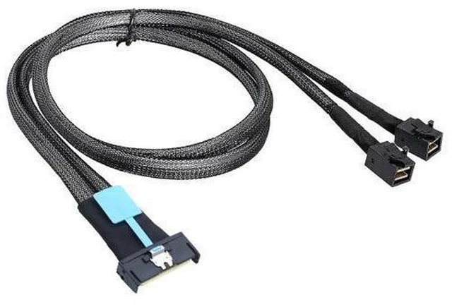 Alt view image 3 of 6 - WRIARICH PCIe Gen5 MCIO 8X 8i to Dual Mini SAS HD SFF-8643 Server Cable, 32G High-Speed Copper Wire Harness (0.5M/19.68in)