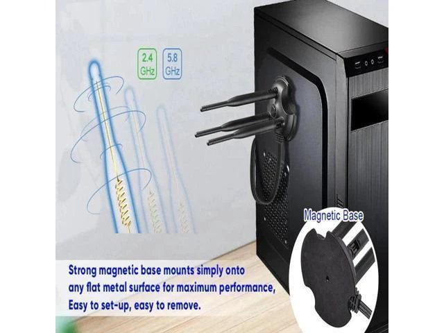 Alt view image 3 of 6 - WRIARICH 6dbi Dual Band 2.4GHz 5.8GHz Magnetic Base WiFi Antenna RP-SMA for Wireless Router Gateway PCI Express Network Cards