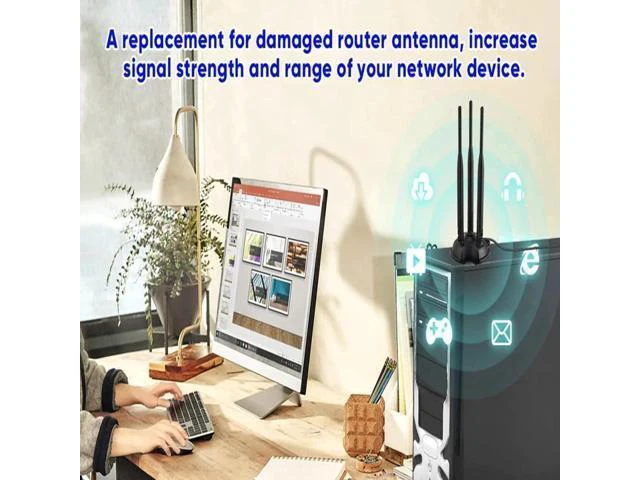 Alt view image 5 of 6 - WRIARICH 6dbi Dual Band 2.4GHz 5.8GHz Magnetic Base WiFi Antenna RP-SMA for Wireless Router Gateway PCI Express Network Cards