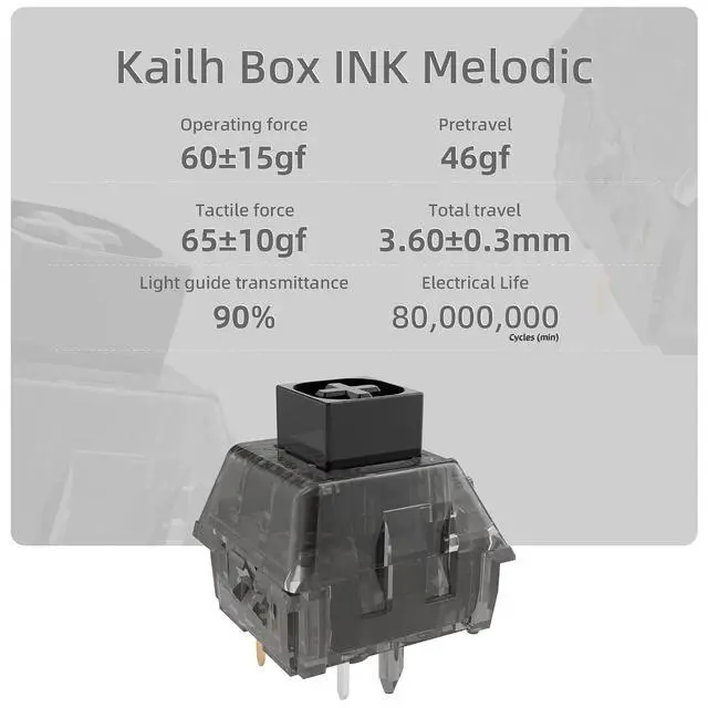 Alt view image 3 of 6 - WRIARICH Clicky Keyboard Switches - Kailh Box Ink Switch| Waterproof, Dustproof for Mechanical Gaming Keyboards(36 Pcs)