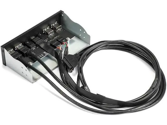 Alt view image 4 of 6 - WRIARICH 5.25 Inch Front Panel 7 Ports USB Hub w/ HD Audio & Microphone, USB 3.2 Gen 2(10Gbps) Type-C,2 x USB 3.0 & 2 x USB 2.0 ,3.5mm Audio & Mic ,USB Motherboard Header to PC Case Expansion Adapter
