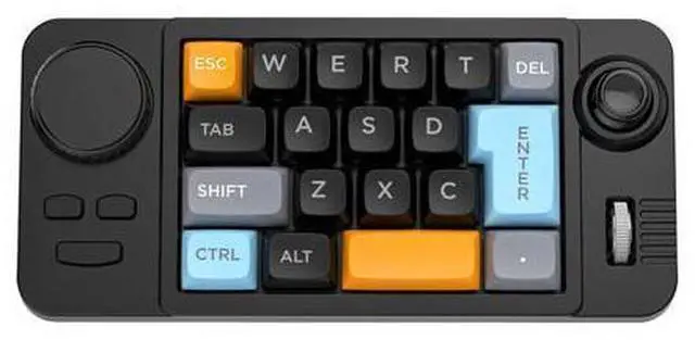 Main image of mini Mechanical Office/Gaming Keypad, Hot-Swappable Keys, Macro Programmable Web Driver, Backlit, Type-C Wired, With rollers, joystick, and dial for PC/window/Laptop and desktop computer (Black)