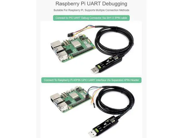 Alt view image 5 of 7 - WRIARICH Industrial USB to TTL Serial Adapter Cable, USB to TTL (D) Converter Onboard FT232RNL Chip Suitable for Raspberry Pi 5 Serial Port Debugging,3.3V/5V Voltage Level Switching