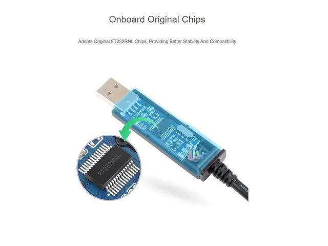Alt view image 4 of 7 - WRIARICH Industrial USB to TTL Serial Adapter Cable, USB to TTL (D) Converter Onboard FT232RNL Chip Suitable for Raspberry Pi 5 Serial Port Debugging,3.3V/5V Voltage Level Switching