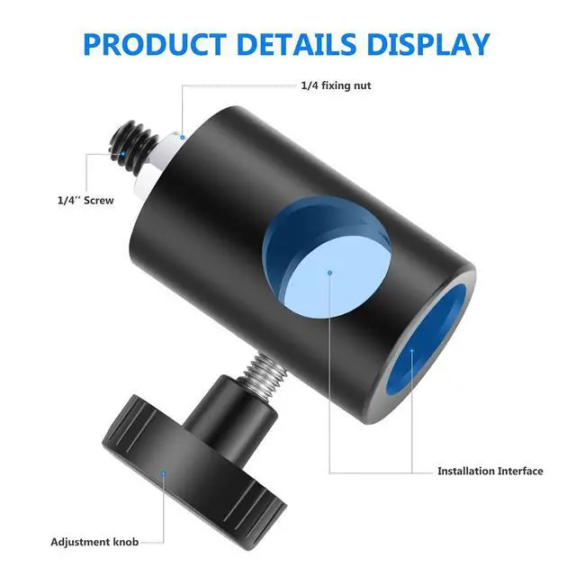 Alt view image 5 of 7 - WRIARICH Rapid Adapter Convert with 1/4" Screw 2-Pack, Multi-Functional Light Stand Tip Adapters Fits for Studio Monitor Stands, Camera Mount, Photo Video Photography Lighting Tripod ST12
