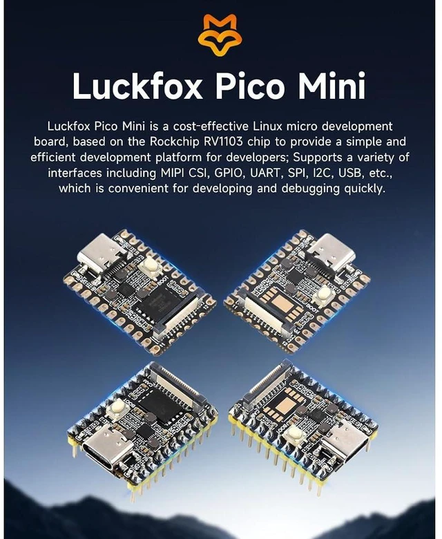 Alt view image 2 of 7 - WRIARICH Luckfox Pico Mini RV1103 Linux Micro Development Board Based on RV1103 Chip with 128MB Flash,Integrates ARM Cortex-A7/RISC-V MCU/NPU/ISP Processors,USB Type-C Connector,CSI Camera Interface