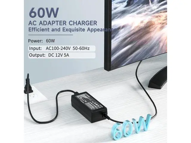 Alt view image 3 of 7 - WRIARICH Dual Dell Power Adapter Bundle, 12V 60W Monitor Supply + 240W Gaming Laptop Charger, 5.5×2.5mm & 7.4×5.0mm for Dell Displays & G Series