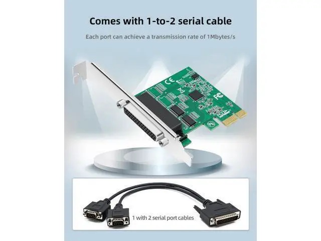 Alt view image 5 of 7 - WRIARICH PCIe to Dual RS232 Serial Port Card with DB9 Connectors - 2-Port COM Expansion Card for Industrial PCs, Desktop Computers, and 9-Pin Multi-Serial Adapter