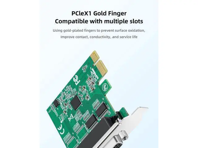 Alt view image 4 of 7 - WRIARICH PCIe to Dual RS232 Serial Port Card with DB9 Connectors - 2-Port COM Expansion Card for Industrial PCs, Desktop Computers, and 9-Pin Multi-Serial Adapter