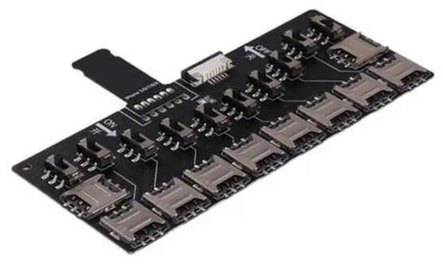 Main image of WRIARICH 10-Slot SIM Card Adapter Multi-SIM Card Reader Mini SIM Nano with Independent Control Switch for iPhone5/6/7/8/X