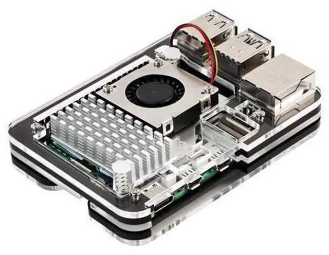 Main image of WRIARICH Raspberry Pi 5 Active Cooler Heatsinks for Pi5 Raspberry Pi Official Intelligent Cooling PWM Fan Case and Acrylic Case for Pi 5 (pi5 active cooler and acrylic case)