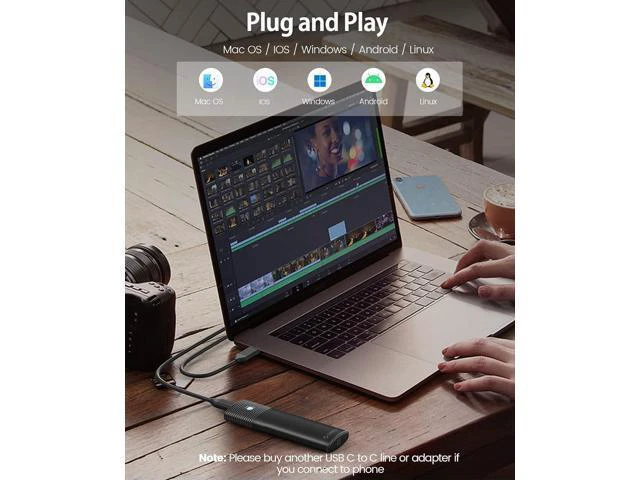 Alt view image 4 of 7 - WRIARICH Aluminum M.2 NVMe SSD Enclosure , Tool-Free 10Gbps USB C Adapter, USB 3.2 M.2 NVMe Reader, External SSD Case Thunderbolt 3 Compatible, Supports 4TB 2230/2242/2260/2280 PCIe M-Key SSDs-BK(G2A)