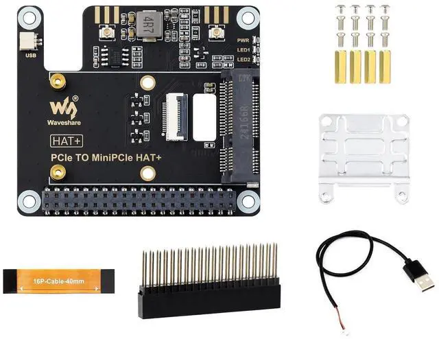 Main image of WRIARICH PCIe to MiniPCIe Adapter for Raspberry Pi 5Compatible with Various MiniPCIe Wireless NIC and AI Modules,Supports USB Bluetooth Connection
