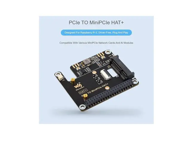 Alt view image 2 of 7 - WRIARICH PCIe to MiniPCIe Adapter for Raspberry Pi 5Compatible with Various MiniPCIe Wireless NIC and AI Modules,Supports USB Bluetooth Connection