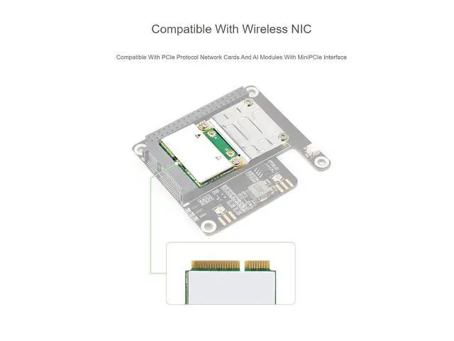 Alt view image 4 of 7 - WRIARICH PCIe to MiniPCIe Adapter for Raspberry Pi 5Compatible with Various MiniPCIe Wireless NIC and AI Modules,Supports USB Bluetooth Connection