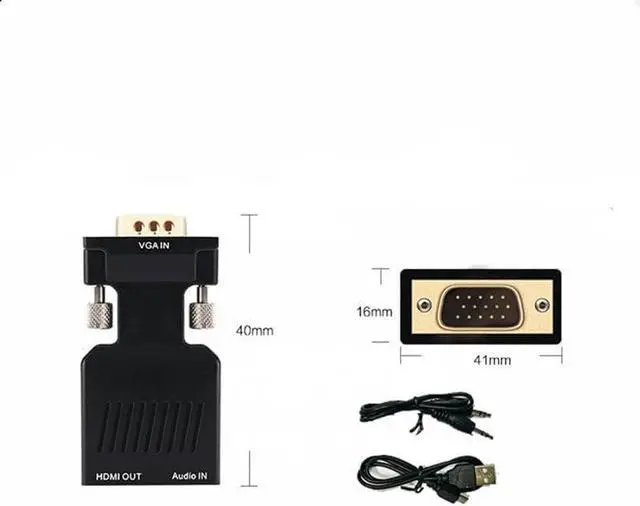 Alt view image 4 of 5 - WRIARICH VGA to HDMI Adapter Converter with Audio AUX Cable 1080P 60Hz Resolution with Audio Support for Computer PC Laptop Monitor Beamer HDTV UVM