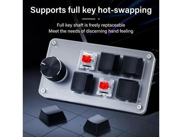 Alt view image 4 of 5 - WRIARICH SinLoon Mini Macro Programmable Keyboard USB Mini 6 Key 1 Knob Mechanical OSU Gaming Keyboard RGB DIY Multi-Function Keyboard Compatible with Mac OS, Windows (Black)