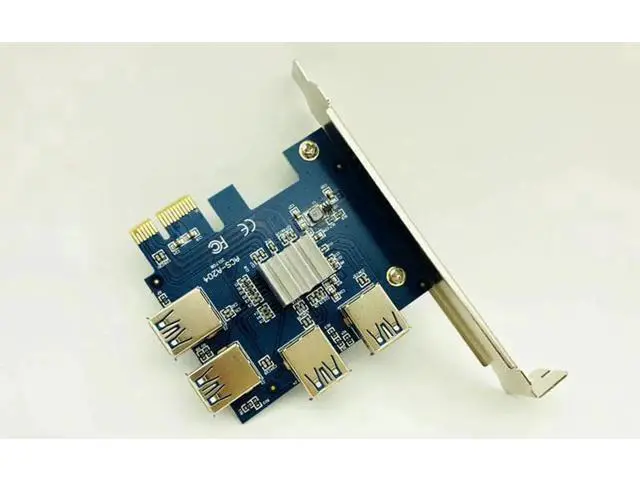 Alt view image 3 of 5 - WRIARICH Riser Card PCIE 1 to 4 Multiplier Hub Adapter PCI Express 1x to 16x Slot 4 USB 3.0 Riser For Bitcoin BTC Miner Mining Device