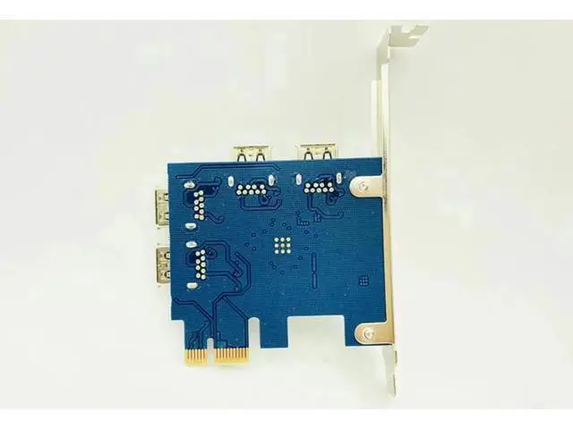 Alt view image 5 of 5 - WRIARICH Riser Card PCIE 1 to 4 Multiplier Hub Adapter PCI Express 1x to 16x Slot 4 USB 3.0 Riser For Bitcoin BTC Miner Mining Device