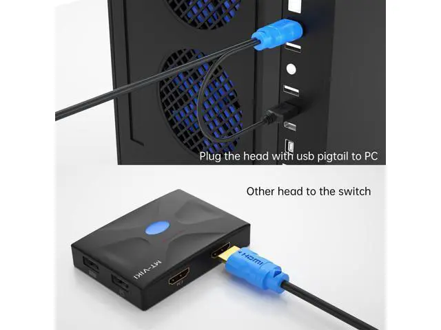 Alt view image 2 of 5 - WRIARICH MT-VIKI 2in 1 USB HDMI KVM Cable for USB KVM Cable HDMI (3M-2packs)