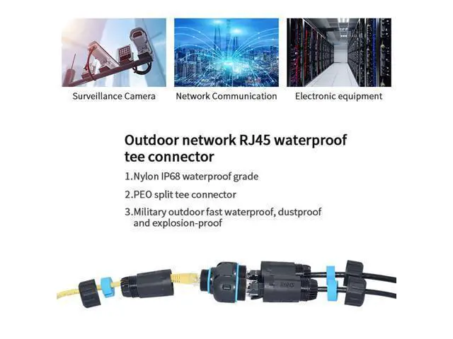 Alt view image 5 of 7 - WRIARICH IP68 Waterproof RJ45 Coupler Splitter, Waterproof Ethernet Coupler 1 in 2 Out Splitter IP68 Ethernet Outdoor LAN Cable Connector for Cat5/Cat5e/Cat6/Cat7/Cat8 Ethernet Cable (1 Pair Female)