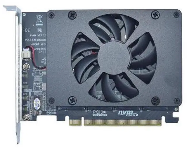 Main image of WRIARICH M.2 PCIe Adapter x16 Gen4 for 4 Ports M2 SSDs, PCIe M.2 Expansion Card for 4 M.2 2280 2260 2242 2230 NVMe SSDs M Key with Advanced Cooling Ultra Quiet DC Brushless Fan