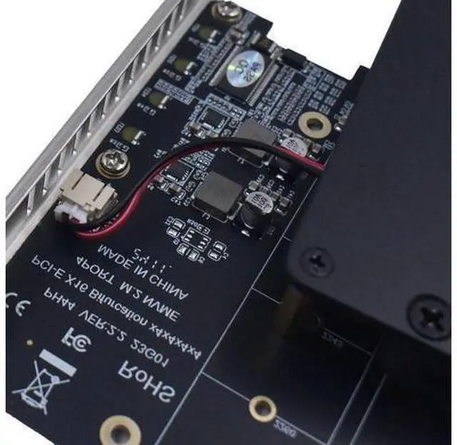 Alt view image 6 of 7 - WRIARICH M.2 PCIe Adapter x16 Gen4 for 4 Ports M2 SSDs, PCIe M.2 Expansion Card for 4 M.2 2280 2260 2242 2230 NVMe SSDs M Key with Advanced Cooling Ultra Quiet DC Brushless Fan