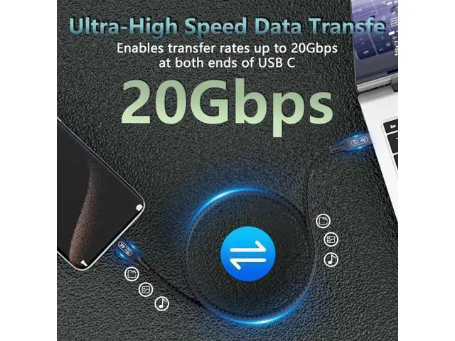 Alt view image 3 of 7 - WRIARICH Vszerda USB c Cable 3.2 gen 2 Data Transfer 20gbpsType C to Type C Long Cable 16.5ft/5m PD 100W Fast Charge4k@60hz Video Cable for Monitor.