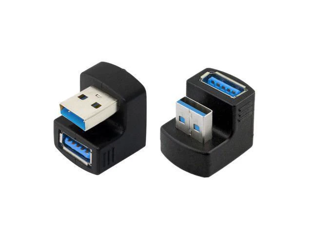Alt view image 2 of 3 - WRIARICH A Male to Female Extension 180 Degree 5Gbps 1 Set Up & Down Angled USB 3.0 Adapter