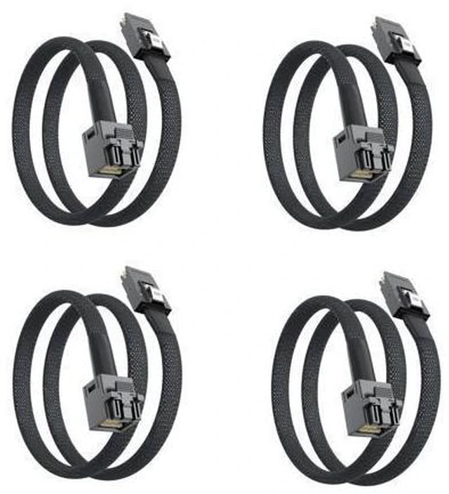 Main image of WRIARICH SFF-8643 to SFF-8087 Mini SAS HD Cable, SAS 3.0 to 2.0, Compatible with RAID Controllers, Servers, Backplanes and Hosts, 100-Ohm, 0.5-m(1.6ft), 4 Pack