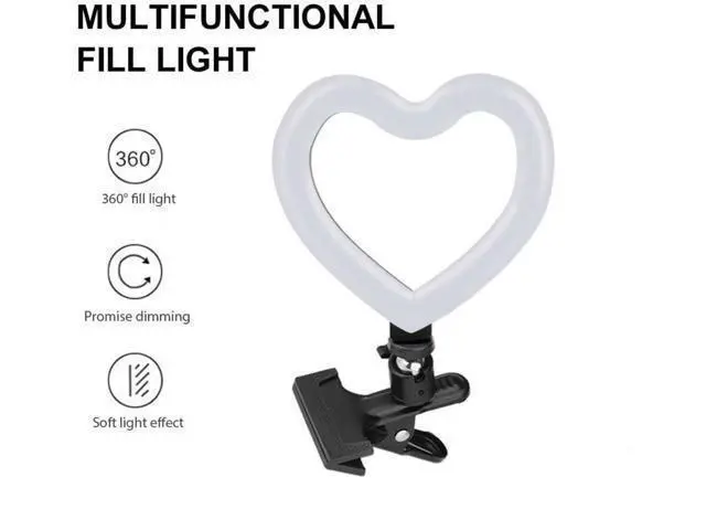 Alt view image 4 of 4 - WRIARICH 6 Inch RGB Heart-shaped LED Ring Light Dimmable Fill Light for Computer Laptop