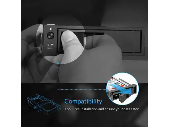 Alt view image 3 of 7 - WRIARICH 5.25 Trayless Hot Swap Mobile Rack CD-ROM 3.5 inch Internal SATA Hard Drive SSD Adapter-1106SS