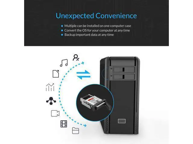 Alt view image 4 of 7 - WRIARICH 5.25 Trayless Hot Swap Mobile Rack CD-ROM 3.5 inch Internal SATA Hard Drive SSD Adapter-1106SS