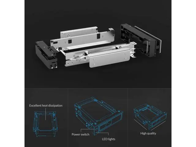 Alt view image 5 of 7 - WRIARICH 5.25 Trayless Hot Swap Mobile Rack CD-ROM 3.5 inch Internal SATA Hard Drive SSD Adapter-1106SS