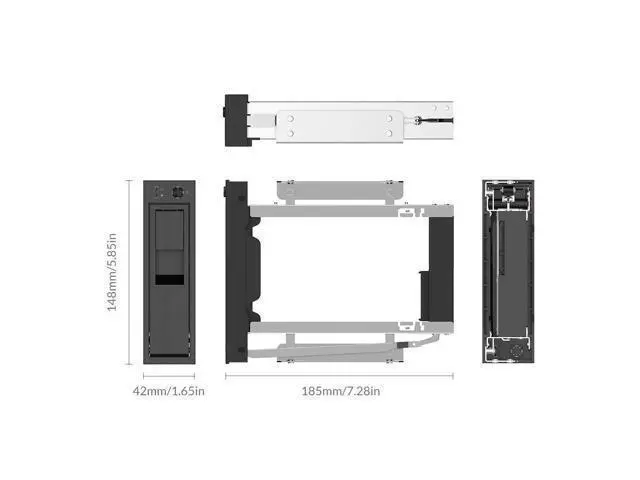 Alt view image 6 of 7 - WRIARICH 5.25 Trayless Hot Swap Mobile Rack CD-ROM 3.5 inch Internal SATA Hard Drive SSD Adapter-1106SS
