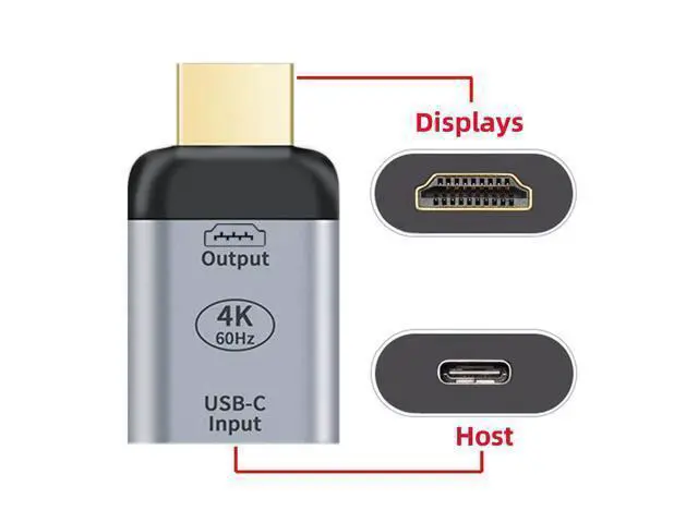 Alt view image 5 of 7 - WRIARICH USB-C Type-C Input Female Source to HDMI Male Displays Sink HDTV Adapter 4K 60hz 1080p for Tablet Phone Laptop