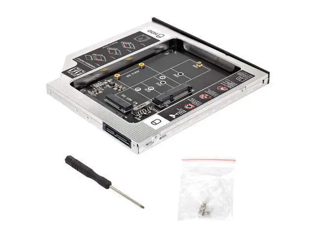 Alt view image 3 of 3 - WRIARICH MSATA NGFF B/M-Key SSD to Slimline SATA 13Pin Caddy Case for 9.5mm Universal Laptop CD/DVD-ROM Optical Bay