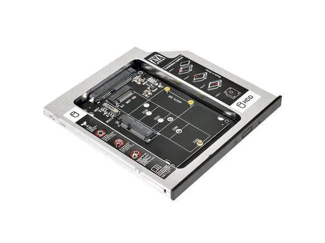 Alt view image 4 of 5 - WRIARICH MSATA NGFF B/M-Key SSD to Slimline SATA 13Pin Caddy Case for 9.5mm Universal Laptop CD/DVD-ROM Bay