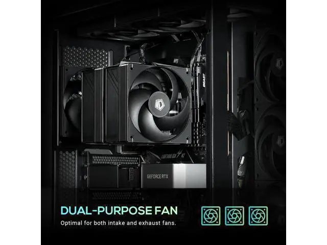 Alt view image 4 of 7 - ID-COOLING AS-120-K Trio 120mm Black Computer Case Fans 3 Pack High Performance Cooling Fans Low Noise 27.2 dB(A), Fan Speeds from 300 RPM - 2,000 RPM, 58 CFM, Hydraulic Bearing Quiet Long lifespan