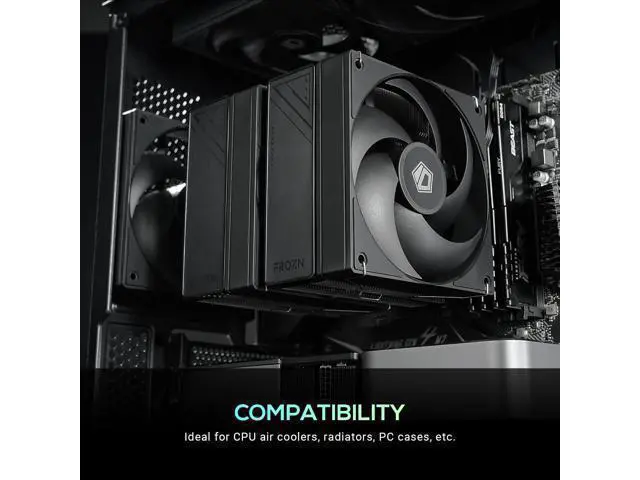 Alt view image 6 of 7 - ID-COOLING AS-120-K Trio 120mm Black Computer Case Fans 3 Pack High Performance Cooling Fans Low Noise 27.2 dB(A), Fan Speeds from 300 RPM - 2,000 RPM, 58 CFM, Hydraulic Bearing Quiet Long lifespan