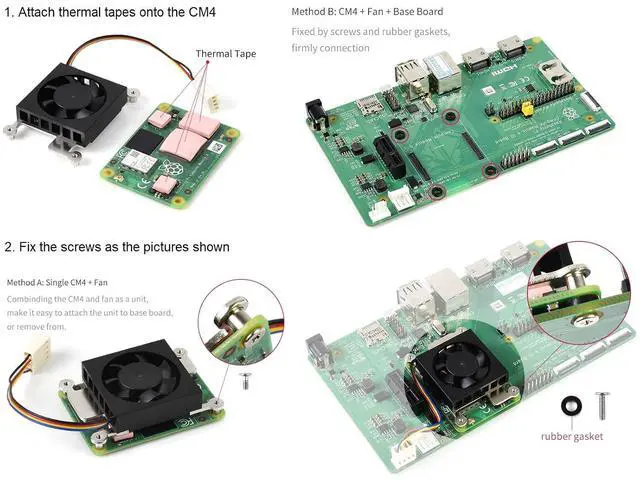 Alt view image 6 of 7 - WRIARICH Dedicated All-in-One 3007 Cooling Fan for Raspberry Pi Compute Module 4 CM4, PWM Speed Adjustment,Low Noise, More Practical,with Thermal Tapes