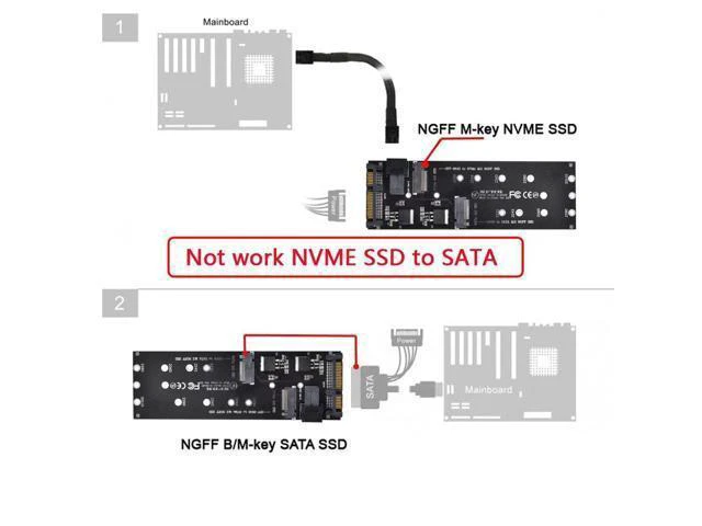 Alt view image 2 of 7 - WRIARICH SFF-8643 to U2 Kit NGFF M-Key to HD Mini SAS NVME PCIe SSD SATA Adapter for Motherboard
