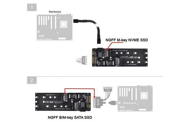 Alt view image 6 of 7 - WRIARICH SFF-8643 to U2 Kit NGFF M-Key to HD Mini SAS NVME PCIe SSD SATA Adapter for Motherboard